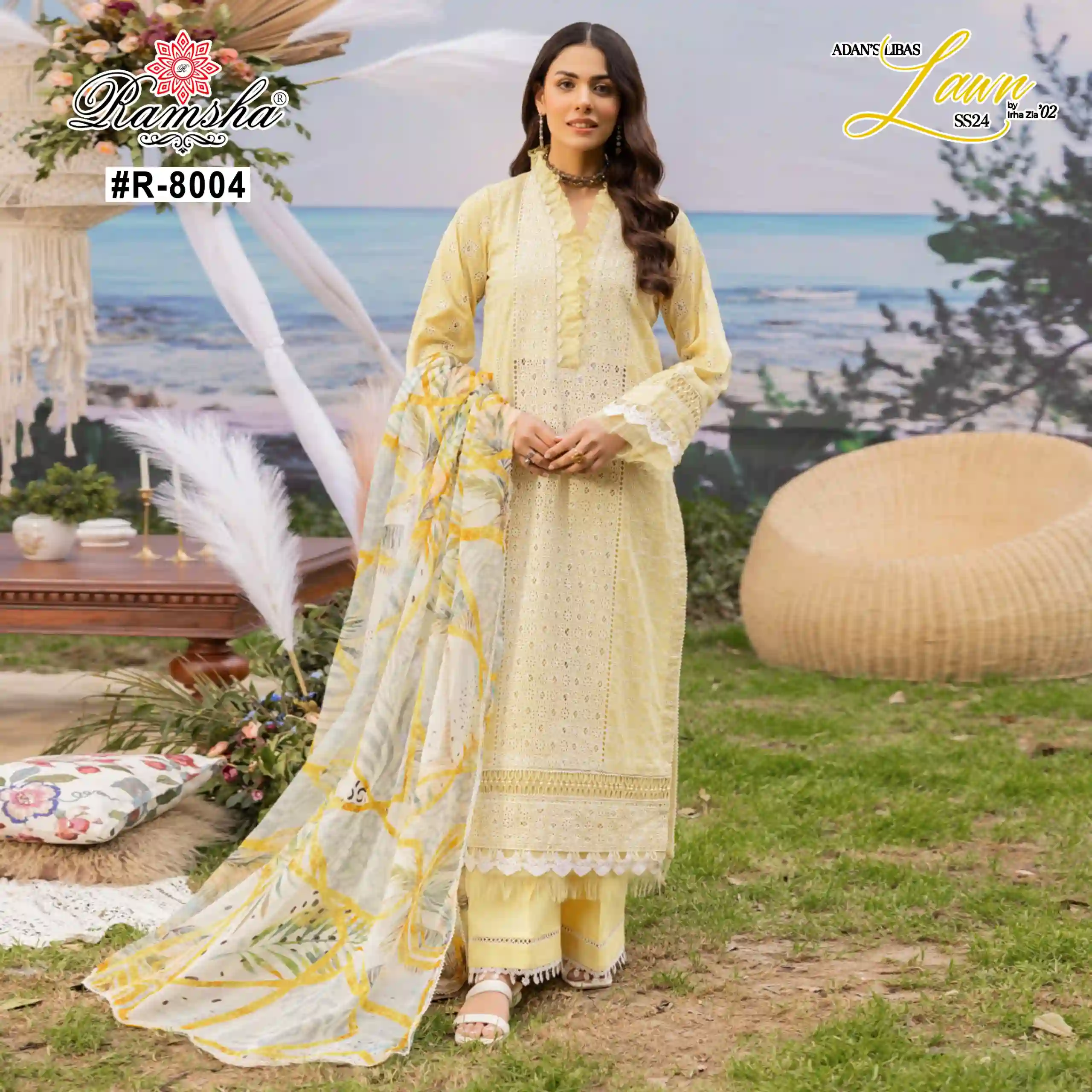 Ramsha Adan-Libas Cambric Wholesale Pakistani Readymade Salwar Suit Catalog — Wholesale Salwar Suits, MPA wholesale from Surat - Gallery Image 2
